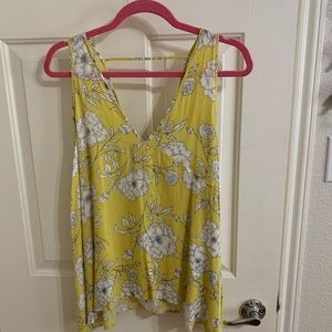Floral yellow tank top